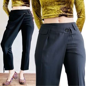 🔥SOLD🔥NWOT PEACHOO + KREJBERG Black Lightweight Wool Straight Leg Trousers Pants